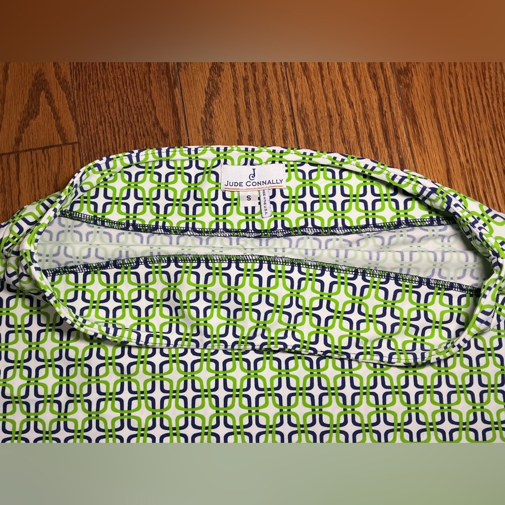 Jude Connally Lime Green & Blue Geometric Skirt - Picture 4 of 5